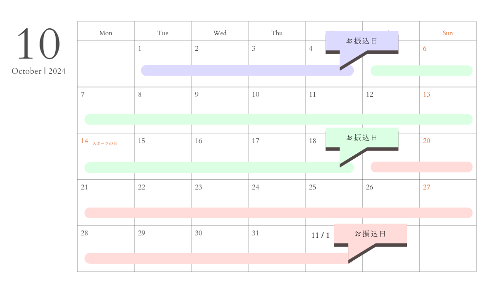 1%UPプラン振込日10月